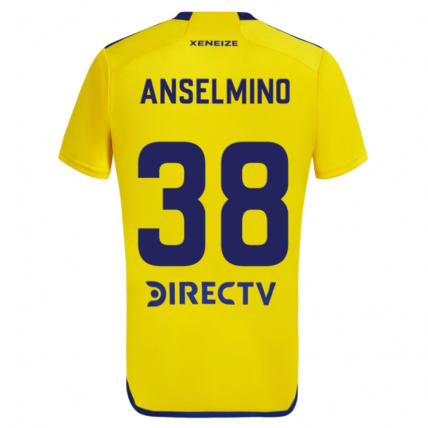 Niño Camiseta Aarón Anselmino #38 Amarillo Azul 2ª Equipación 2024/25 La Camisa México