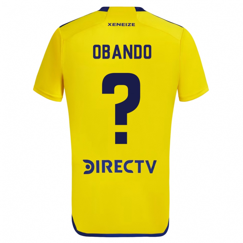 Niño Camiseta Agustin Obando #0 Amarillo Azul 2ª Equipación 2024/25 La Camisa México