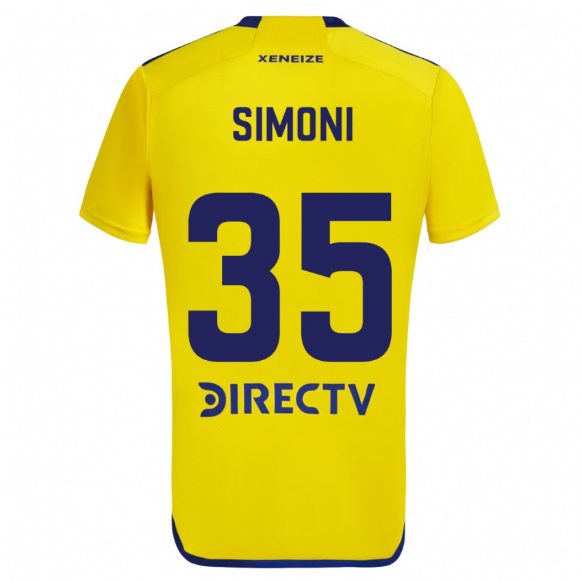 Niño Camiseta Valentino Simoni #35 Amarillo Azul 2ª Equipación 2024/25 La Camisa México