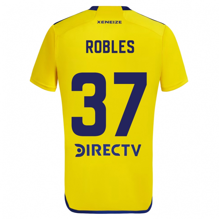 Niño Camiseta Sebastián Díaz Robles #37 Amarillo Azul 2ª Equipación 2024/25 La Camisa México