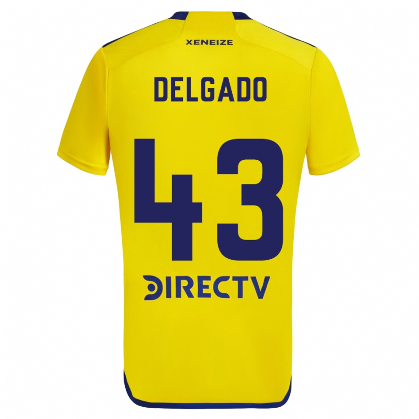 Niño Camiseta Milton Delgado #43 Amarillo Azul 2ª Equipación 2024/25 La Camisa México