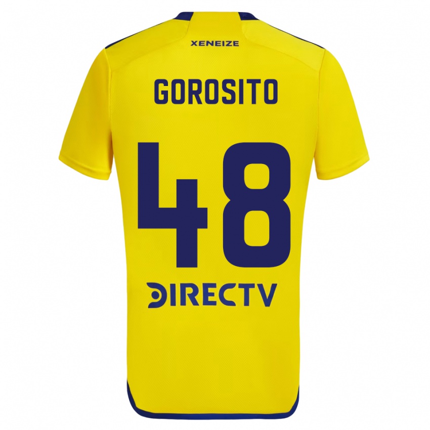 Niño Camiseta Dylan Gorosito #48 Amarillo Azul 2ª Equipación 2024/25 La Camisa México