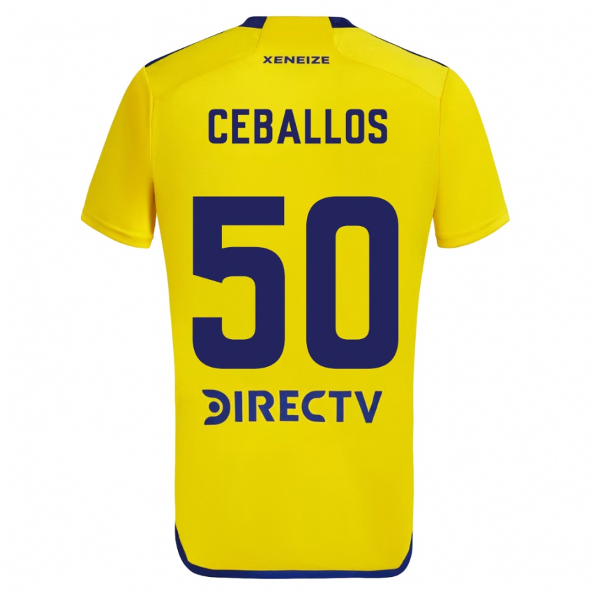 Niño Camiseta Julián Ceballos #50 Amarillo Azul 2ª Equipación 2024/25 La Camisa México