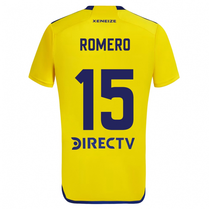 Niño Camiseta Alejo Romero #15 Amarillo Azul 2ª Equipación 2024/25 La Camisa México