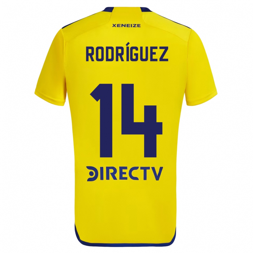 Niño Camiseta Isaías Rodríguez #14 Amarillo Azul 2ª Equipación 2024/25 La Camisa México