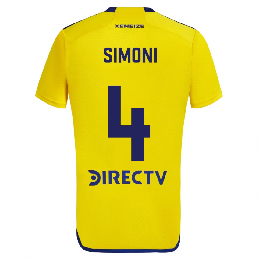 Niño Camiseta Tiago Simoni #4 Amarillo Azul 2ª Equipación 2024/25 La Camisa México