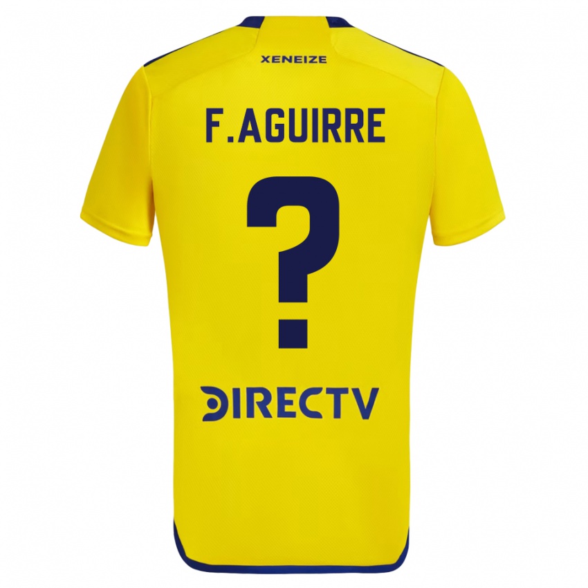 Niño Camiseta Federico Aguirre #0 Amarillo Azul 2ª Equipación 2024/25 La Camisa México