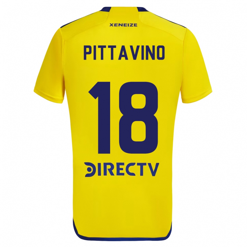 Niño Camiseta Rodrigo Pittavino #18 Amarillo Azul 2ª Equipación 2024/25 La Camisa México