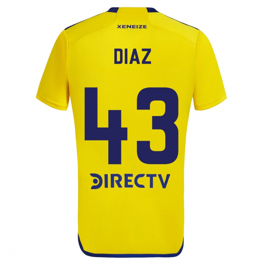 Niño Camiseta Tomas Diaz #43 Amarillo Azul 2ª Equipación 2024/25 La Camisa México