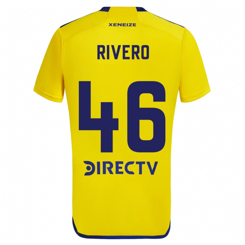 Niño Camiseta Simon Rivero #46 Amarillo Azul 2ª Equipación 2024/25 La Camisa México