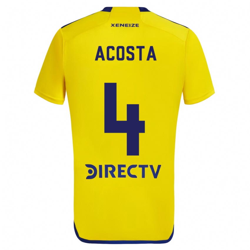 Niño Camiseta Natan Acosta #4 Amarillo Azul 2ª Equipación 2024/25 La Camisa México