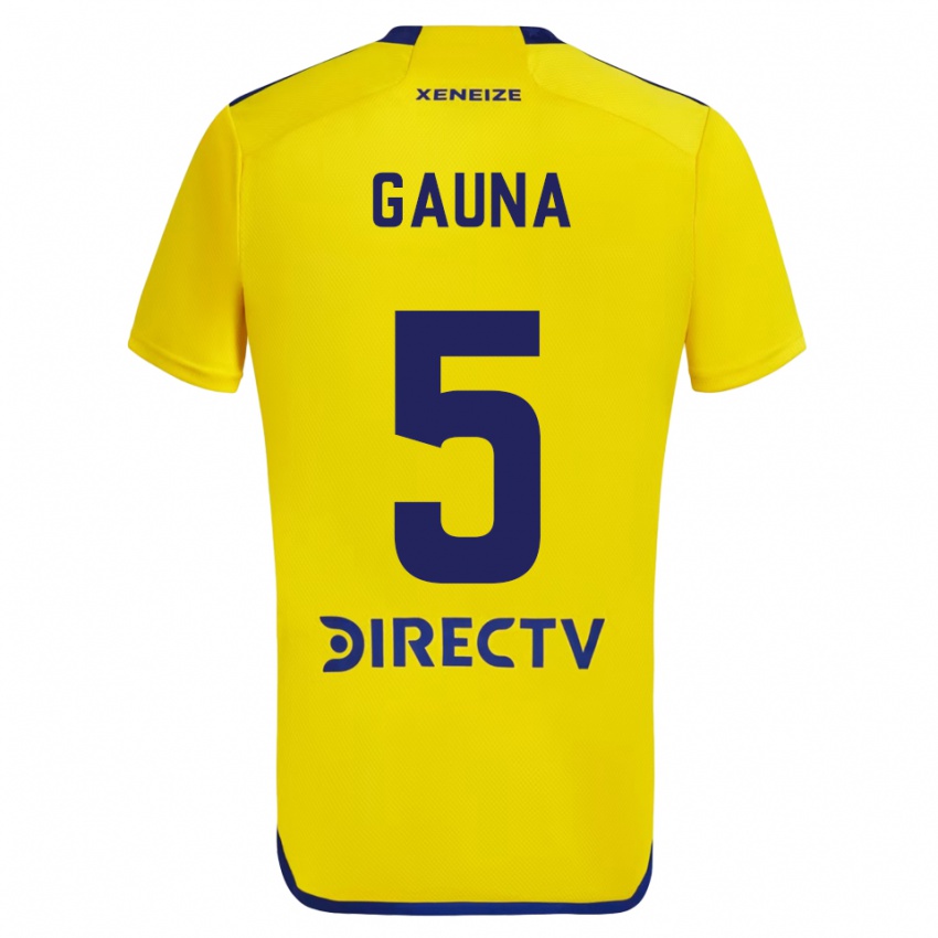 Niño Camiseta Santiago Gauna #5 Amarillo Azul 2ª Equipación 2024/25 La Camisa México