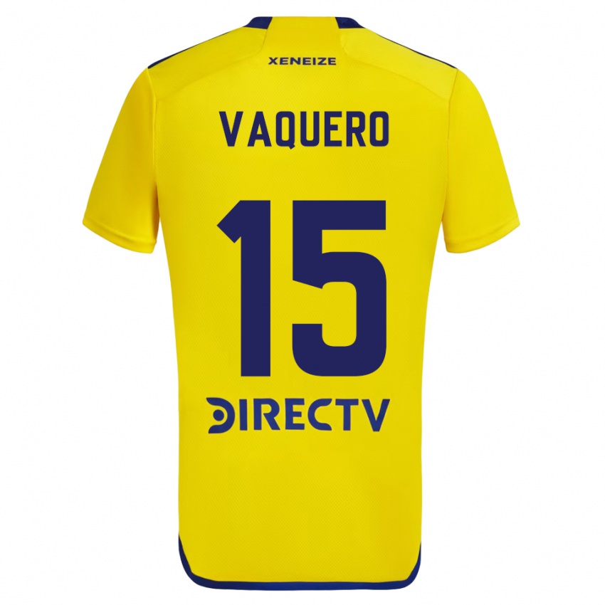 Niño Camiseta Iván Vaquero #15 Amarillo Azul 2ª Equipación 2024/25 La Camisa México