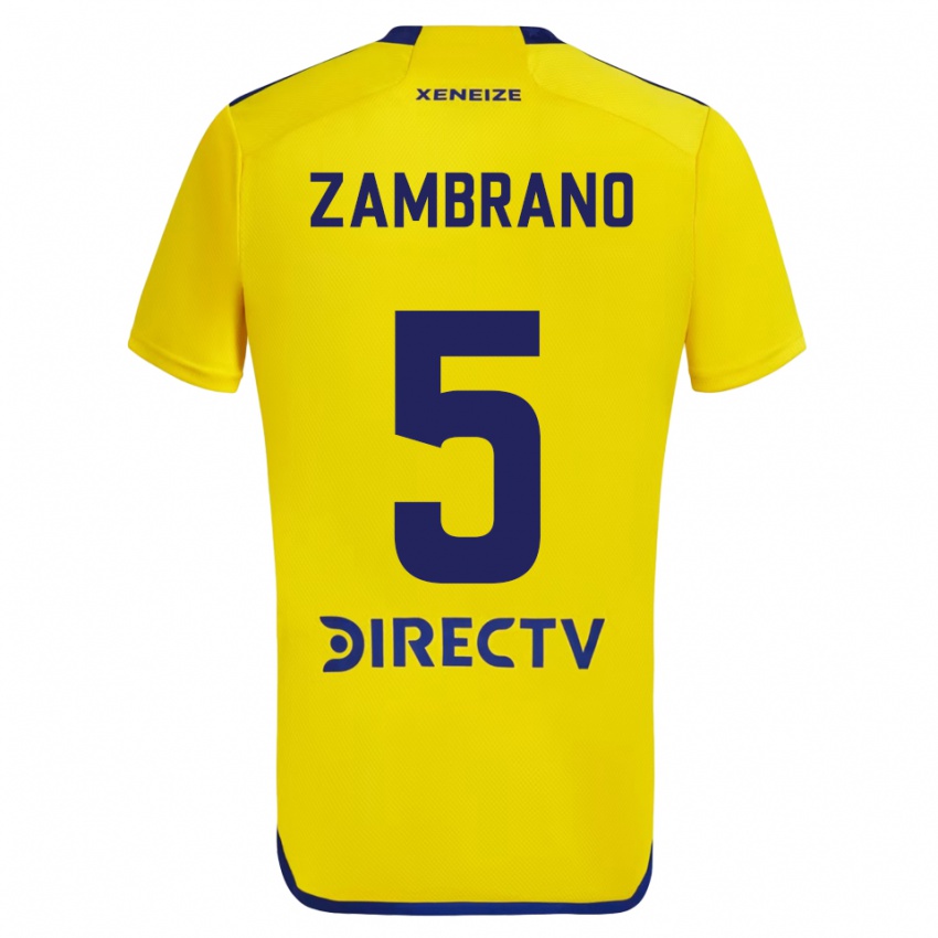 Niño Camiseta Carlos Zambrano #5 Amarillo Azul 2ª Equipación 2024/25 La Camisa México