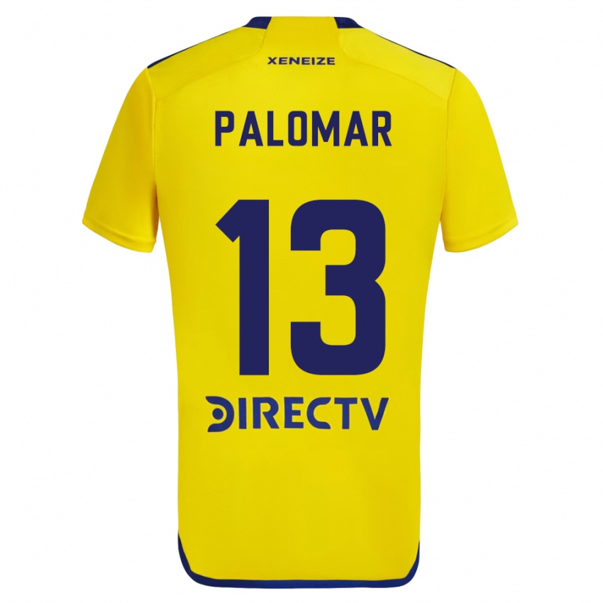 Niño Camiseta Estefania Palomar #13 Amarillo Azul 2ª Equipación 2024/25 La Camisa México