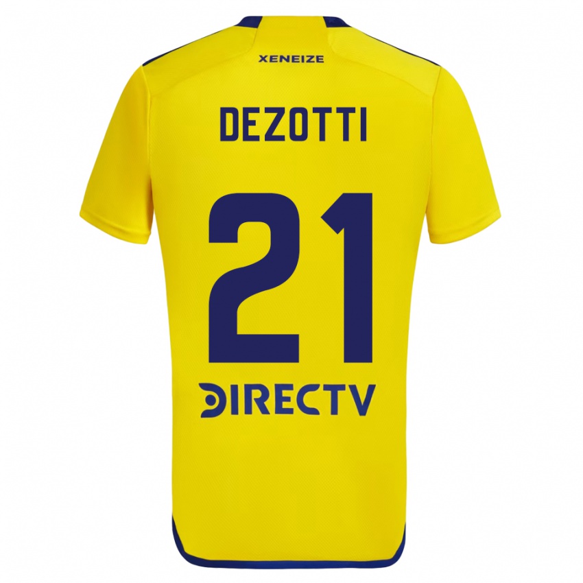 Niño Camiseta Martina Dezotti #21 Amarillo Azul 2ª Equipación 2024/25 La Camisa México