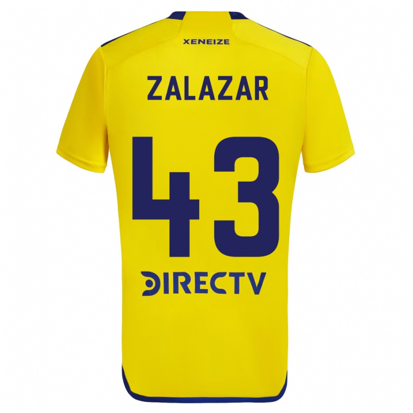 Niño Camiseta Maximiliano Zalazar #43 Amarillo Azul 2ª Equipación 2024/25 La Camisa México