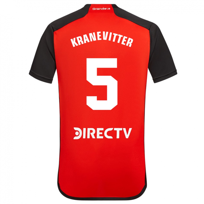 Niño Camiseta Matías Kranevitter #5 Rojo Negro Blanco 2ª Equipación 2024/25 La Camisa México