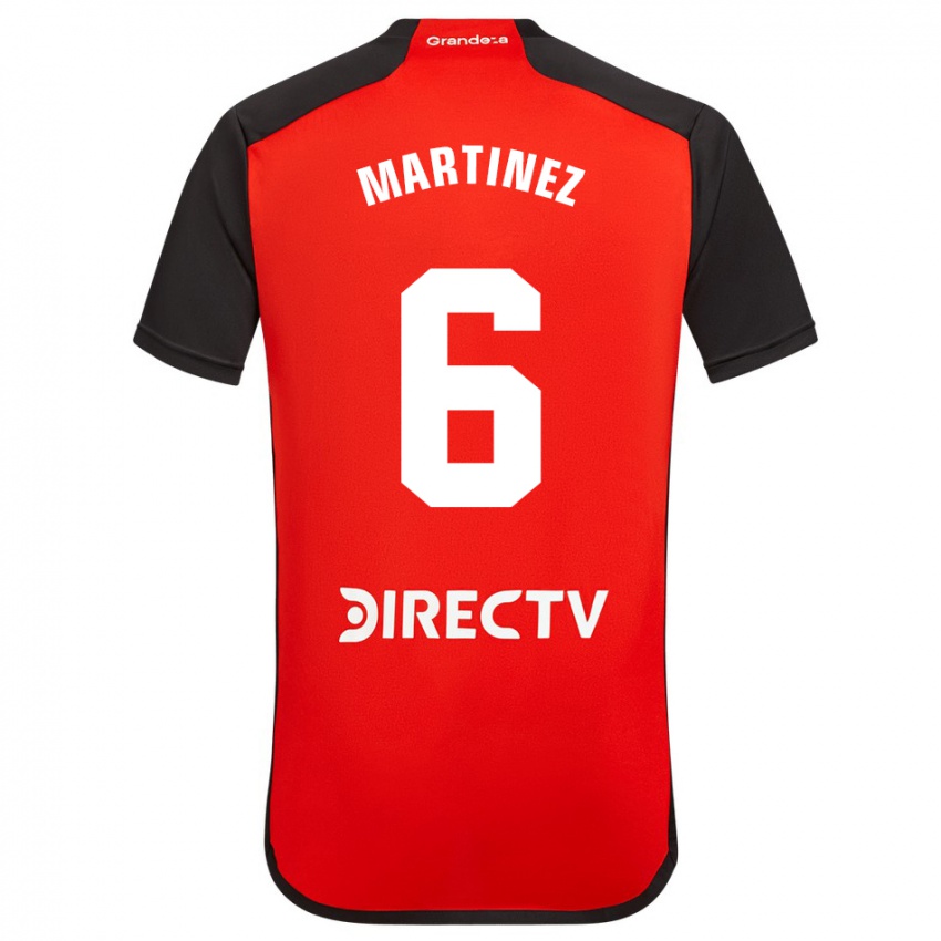 Niño Camiseta David Martinez #6 Rojo Negro Blanco 2ª Equipación 2024/25 La Camisa México