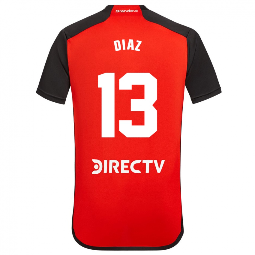 Niño Camiseta Enzo Díaz #13 Rojo Negro Blanco 2ª Equipación 2024/25 La Camisa México