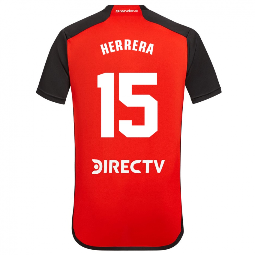 Niño Camiseta Andrés Herrera #15 Rojo Negro Blanco 2ª Equipación 2024/25 La Camisa México