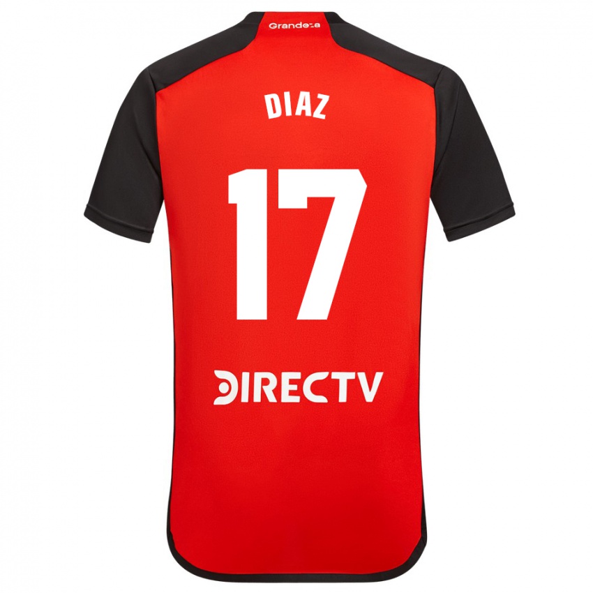 Niño Camiseta Paulo Diaz #17 Rojo Negro Blanco 2ª Equipación 2024/25 La Camisa México