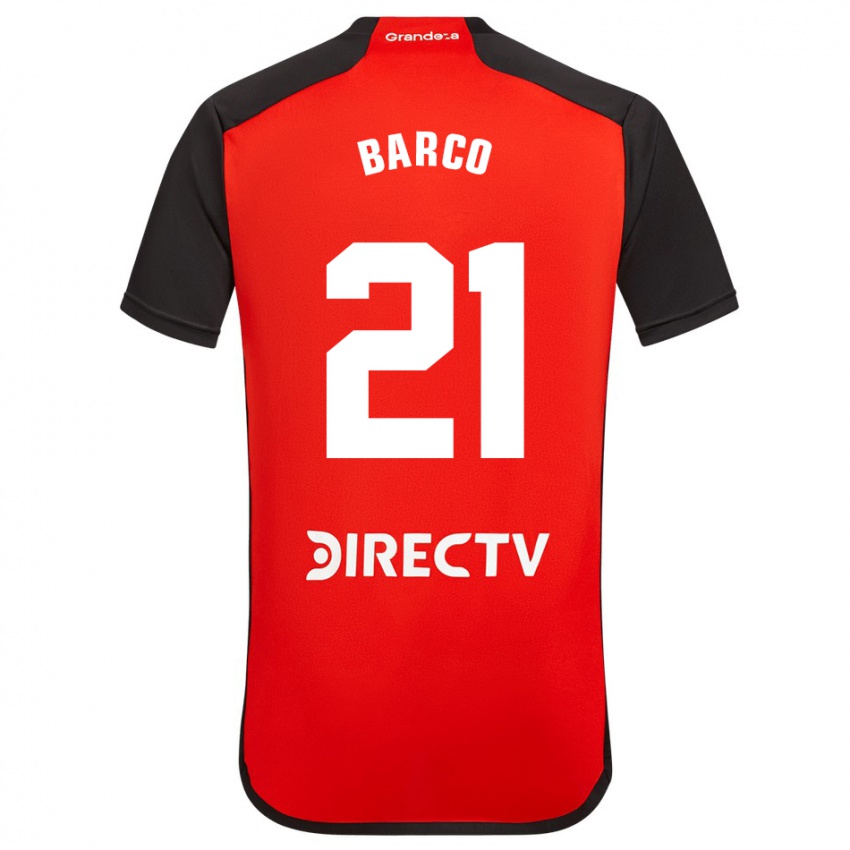 Niño Camiseta Esequiel Barco #21 Rojo Negro Blanco 2ª Equipación 2024/25 La Camisa México