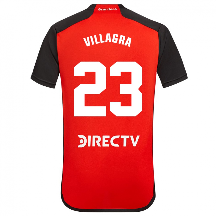 Niño Camiseta Rodrigo Villagra #23 Rojo Negro Blanco 2ª Equipación 2024/25 La Camisa México