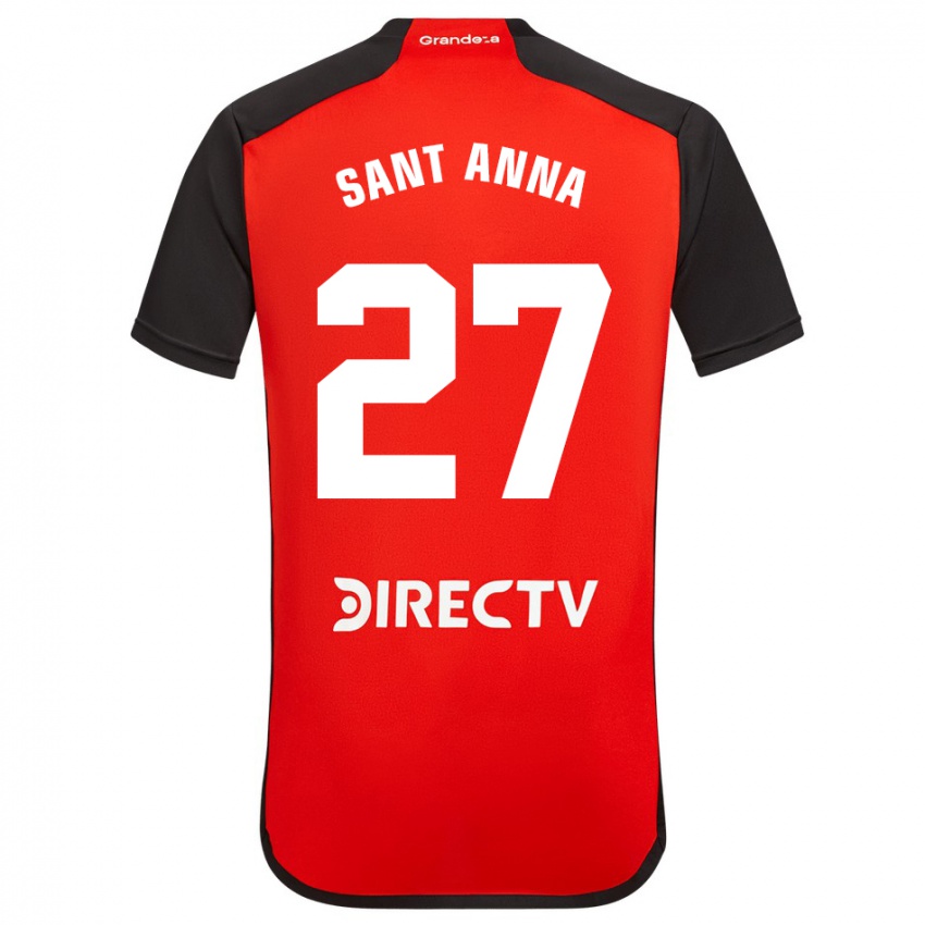 Niño Camiseta Agustín Sant Anna #27 Rojo Negro Blanco 2ª Equipación 2024/25 La Camisa México