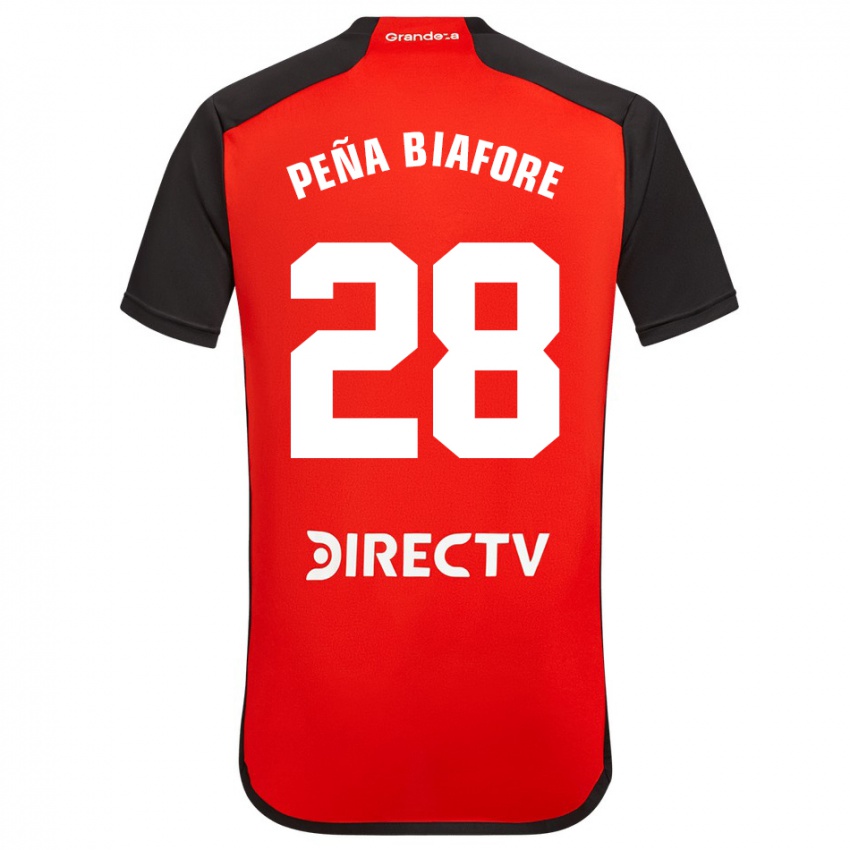 Niño Camiseta Felipe Pena Biafore #28 Rojo Negro Blanco 2ª Equipación 2024/25 La Camisa México