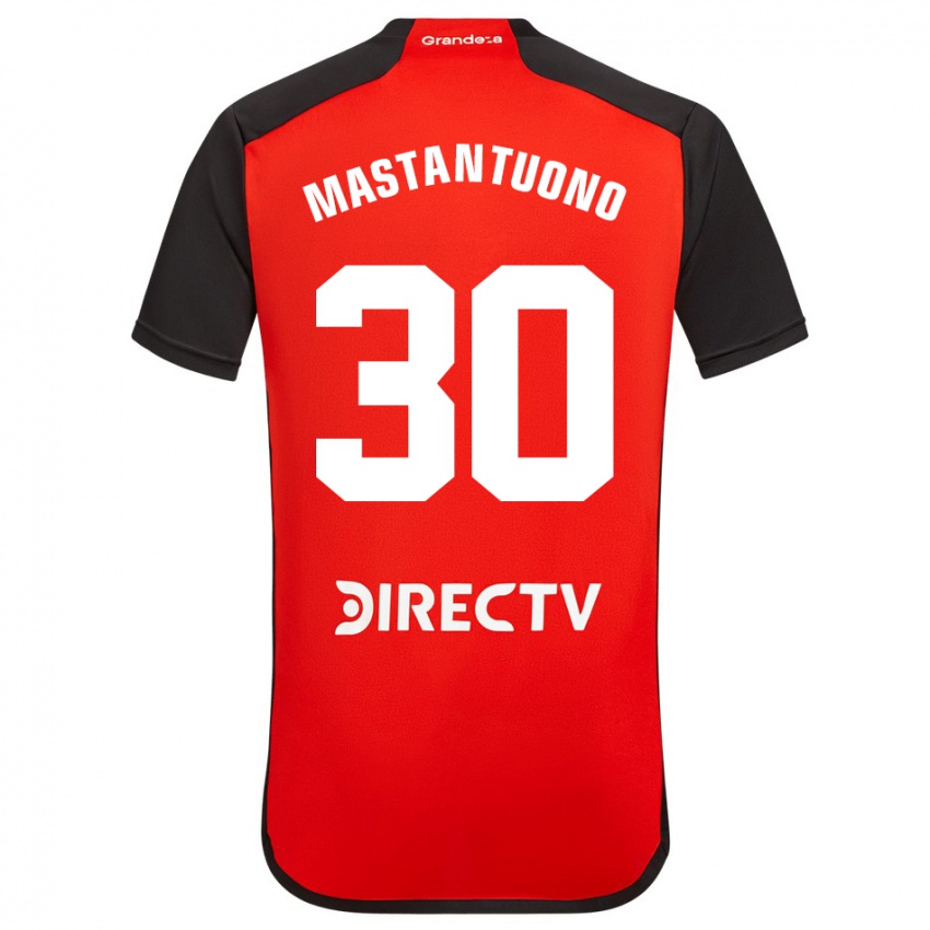 Niño Camiseta Franco Mastantuono #30 Rojo Negro Blanco 2ª Equipación 2024/25 La Camisa México