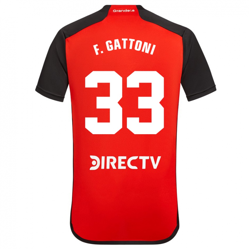 Niño Camiseta Federico Gattoni #33 Rojo Negro Blanco 2ª Equipación 2024/25 La Camisa México