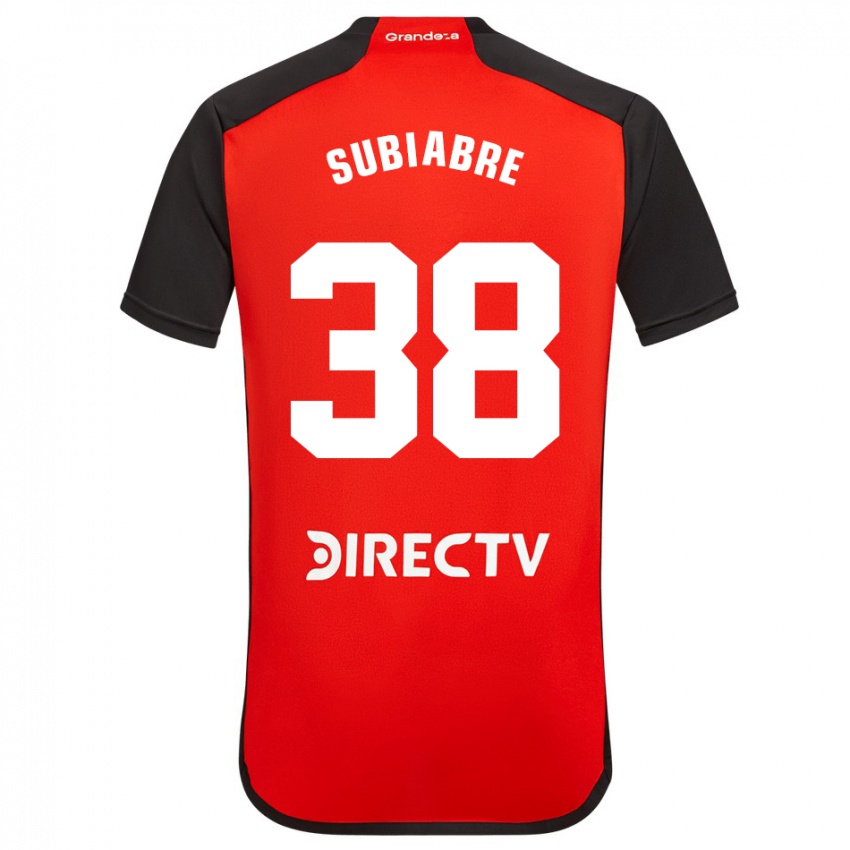 Niño Camiseta Ian Subiabre #38 Rojo Negro Blanco 2ª Equipación 2024/25 La Camisa México