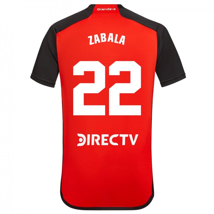 Niño Camiseta Daniel Zabala #22 Rojo Negro Blanco 2ª Equipación 2024/25 La Camisa México