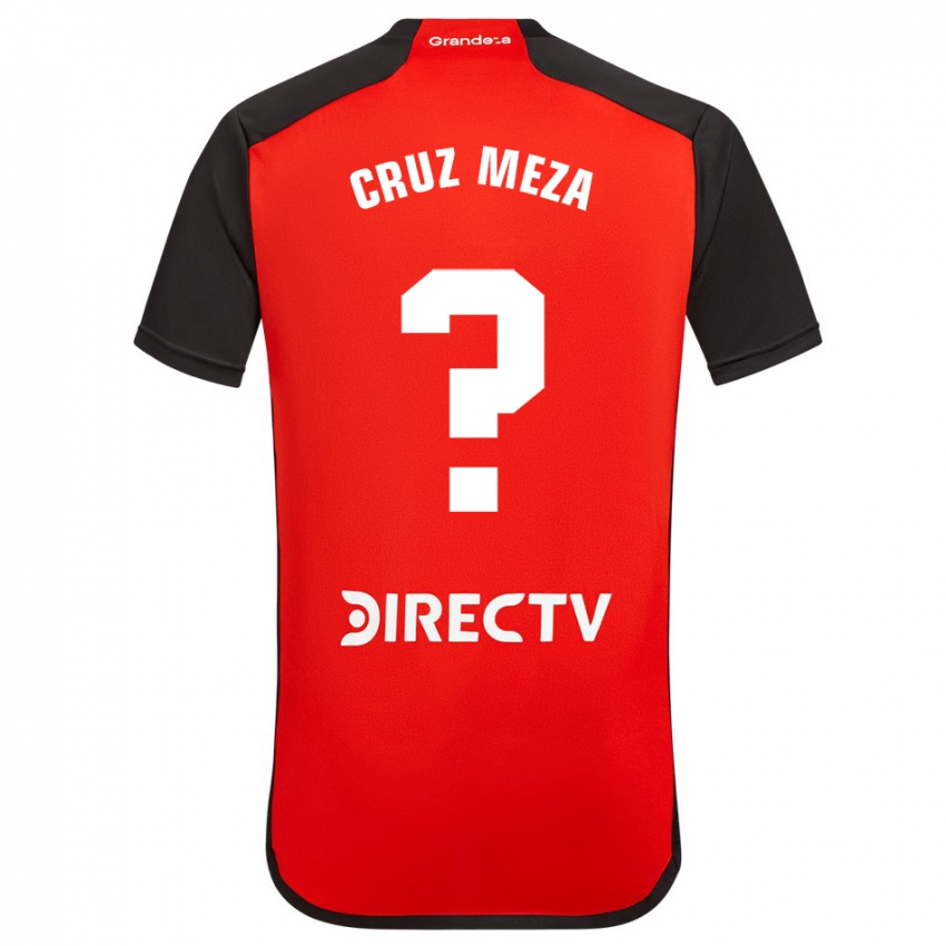 Niño Camiseta Juan Cruz Meza #0 Rojo Negro Blanco 2ª Equipación 2024/25 La Camisa México