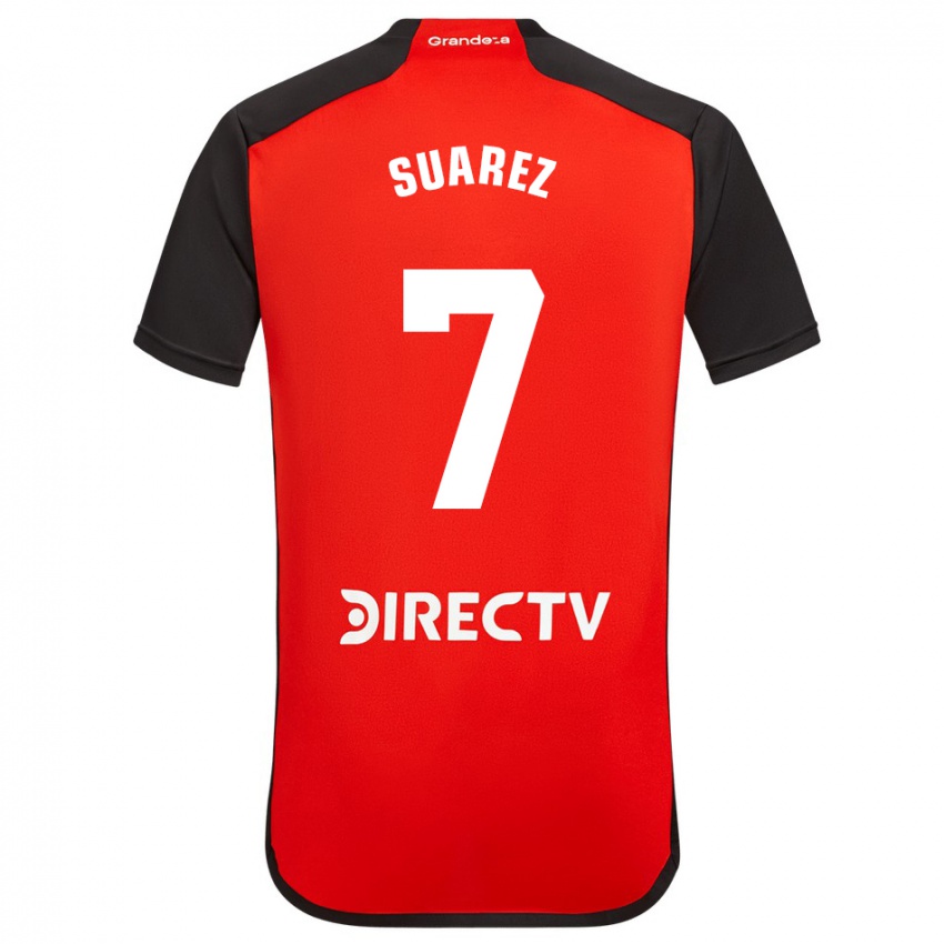 Niño Camiseta Matias Suarez #7 Rojo Negro Blanco 2ª Equipación 2024/25 La Camisa México