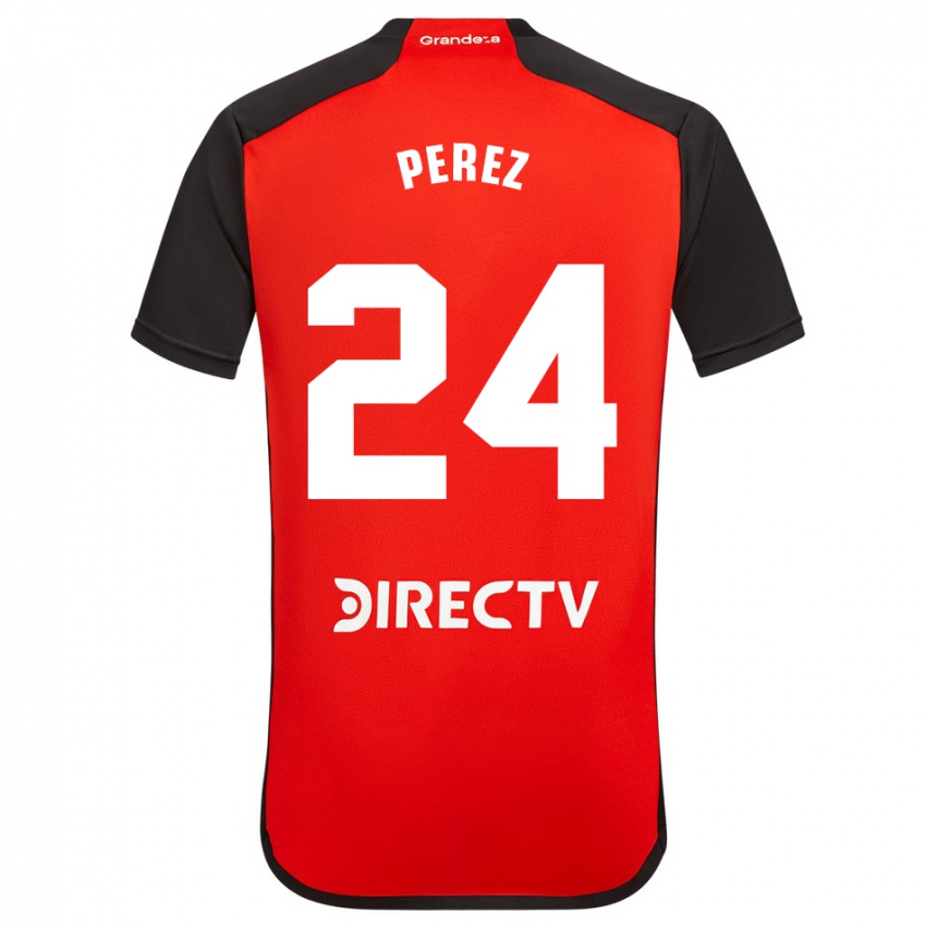 Niño Camiseta Enzo Perez #24 Rojo Negro Blanco 2ª Equipación 2024/25 La Camisa México