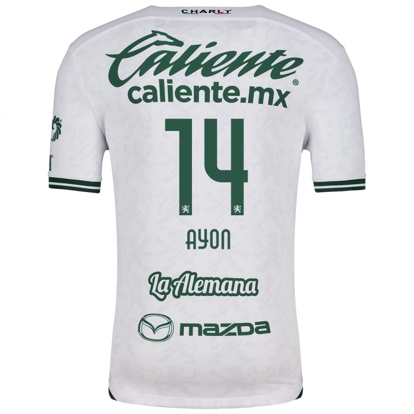 Niño Camiseta Ettson Ayón #14 Blanco Verde 2ª Equipación 2024/25 La Camisa México