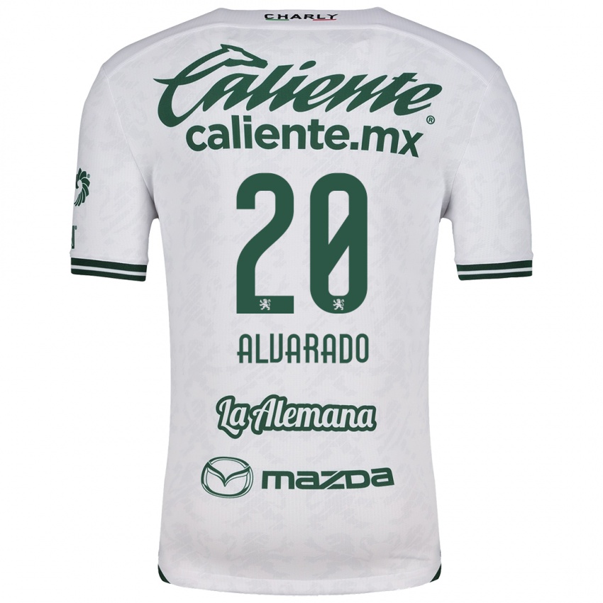 Niño Camiseta Alfonso Alvarado #20 Blanco Verde 2ª Equipación 2024/25 La Camisa México