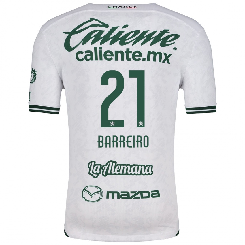 Niño Camiseta Stiven Barreiro #21 Blanco Verde 2ª Equipación 2024/25 La Camisa México