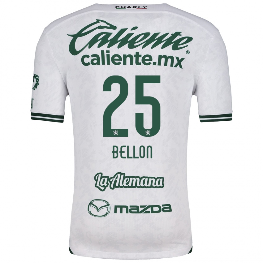 Niño Camiseta Paul Bellón #25 Blanco Verde 2ª Equipación 2024/25 La Camisa México