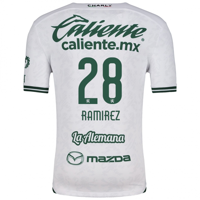 Niño Camiseta David Ramírez #28 Blanco Verde 2ª Equipación 2024/25 La Camisa México