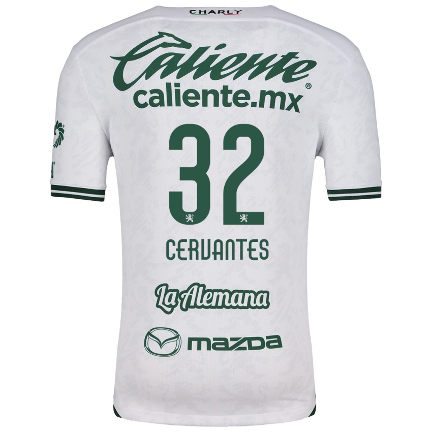 Niño Camiseta Luis Cervantes #32 Blanco Verde 2ª Equipación 2024/25 La Camisa México