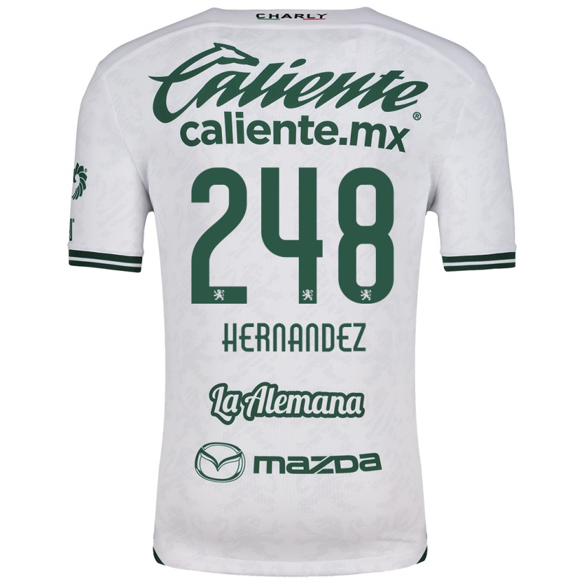 Niño Camiseta Fernando Hernández #248 Blanco Verde 2ª Equipación 2024/25 La Camisa México