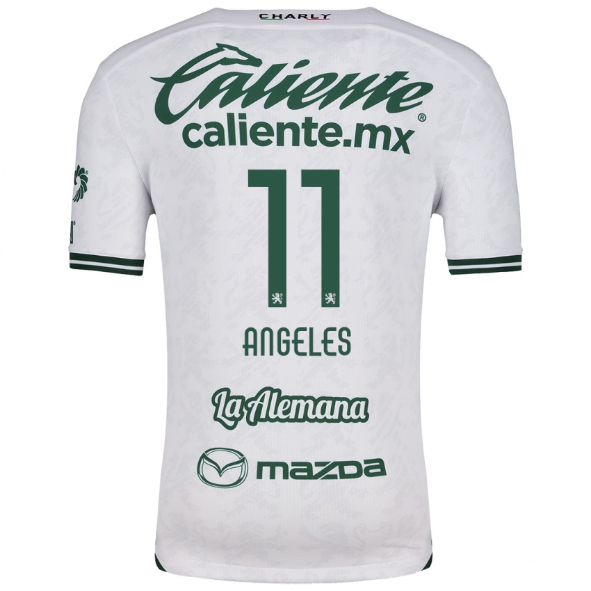 Niño Camiseta Lizbeth Ángeles #11 Blanco Verde 2ª Equipación 2024/25 La Camisa México