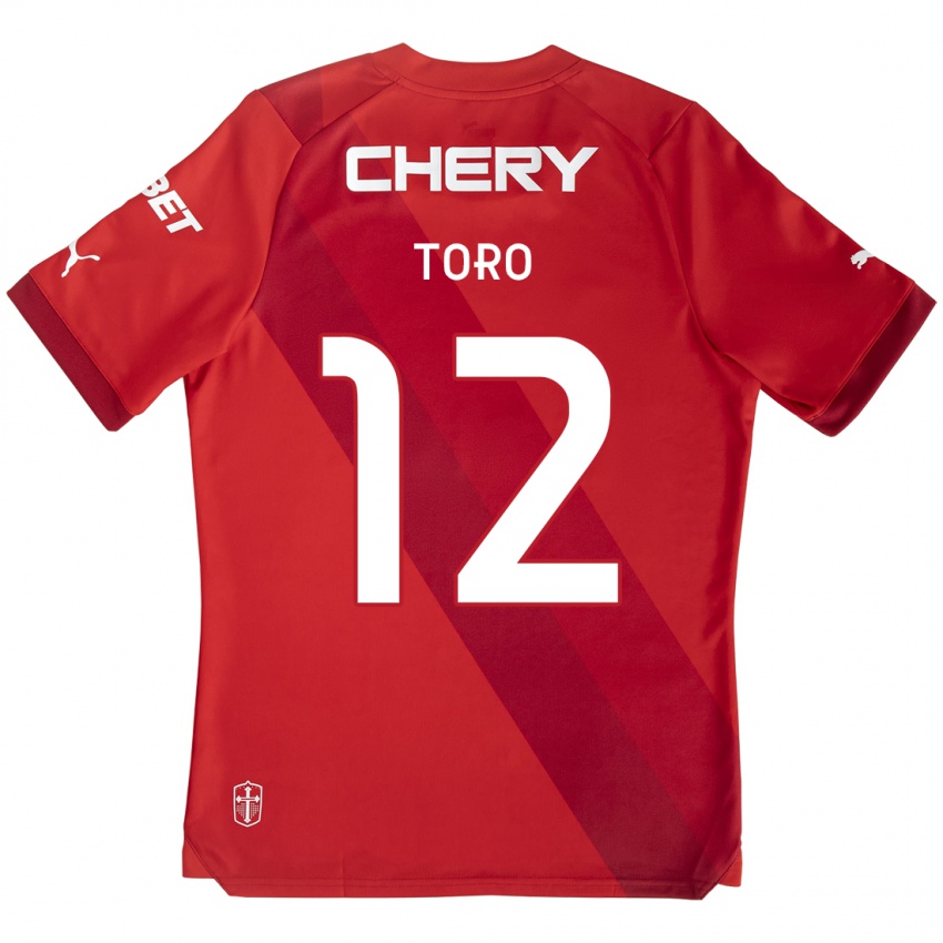 Niño Camiseta Ian Toro #12 Rojo Blanco 2ª Equipación 2024/25 La Camisa México