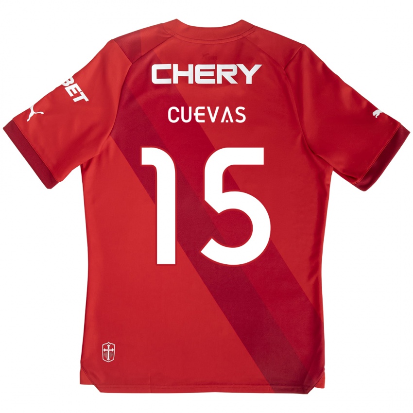 Niño Camiseta Cristian Cuevas #15 Rojo Blanco 2ª Equipación 2024/25 La Camisa México