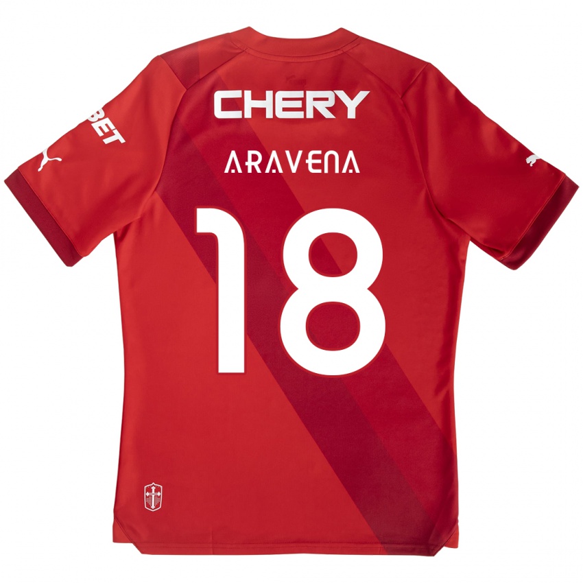 Niño Camiseta Alexander Aravena #18 Rojo Blanco 2ª Equipación 2024/25 La Camisa México