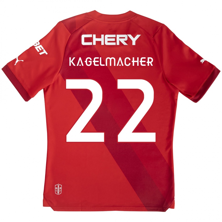 Niño Camiseta Gary Kagelmacher #22 Rojo Blanco 2ª Equipación 2024/25 La Camisa México