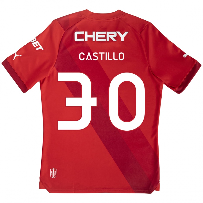 Niño Camiseta Nicolas Castillo #30 Rojo Blanco 2ª Equipación 2024/25 La Camisa México